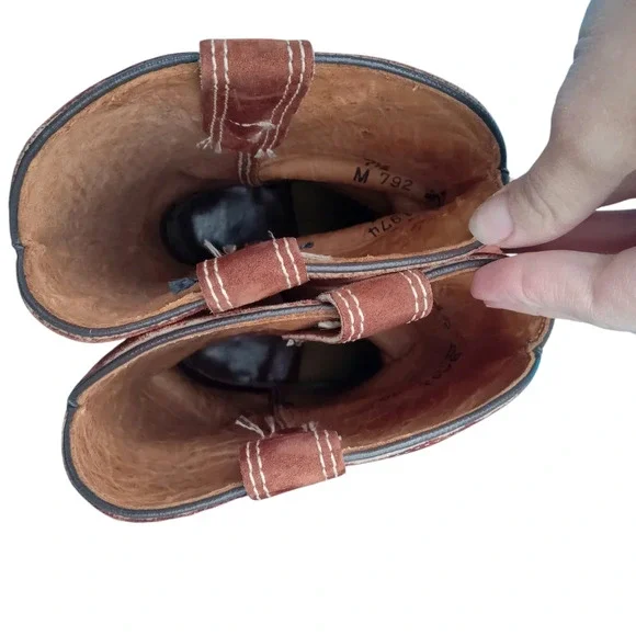 Vintage Wolverine Women's Cowboy Boots Brown/Orange Size 7 1/2 Suede Heel - Picture 7 of 15